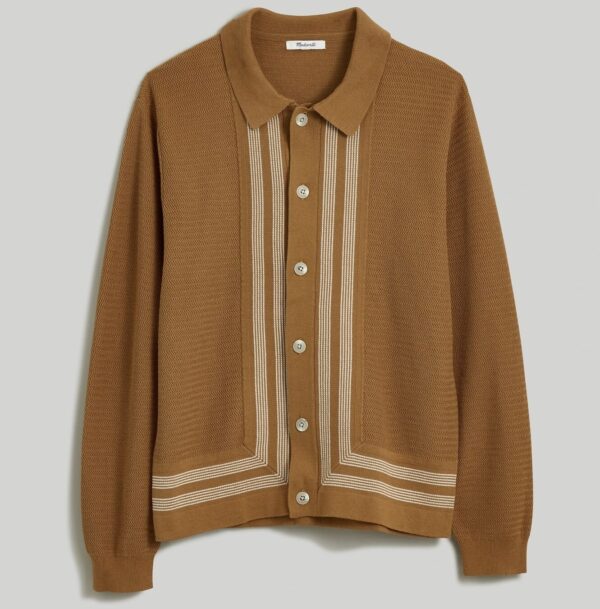 a button up long sleeve polo shirt