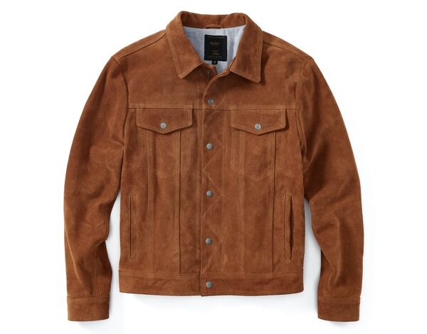 a suede trucker style jacket