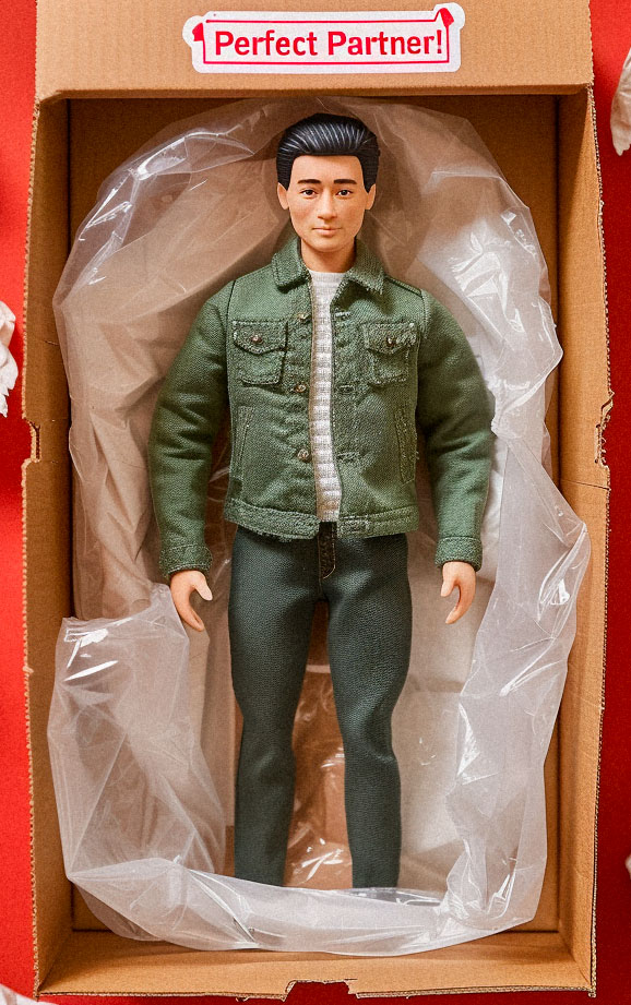 an asian toy figure in packaging that reads perfect partner