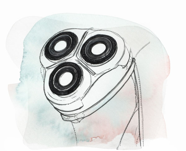 illustration of a rotary shaver