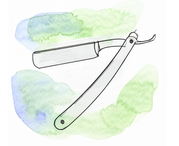 illustration of a straight razor