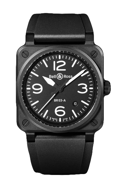 a black watch with square shaped dial and black strap