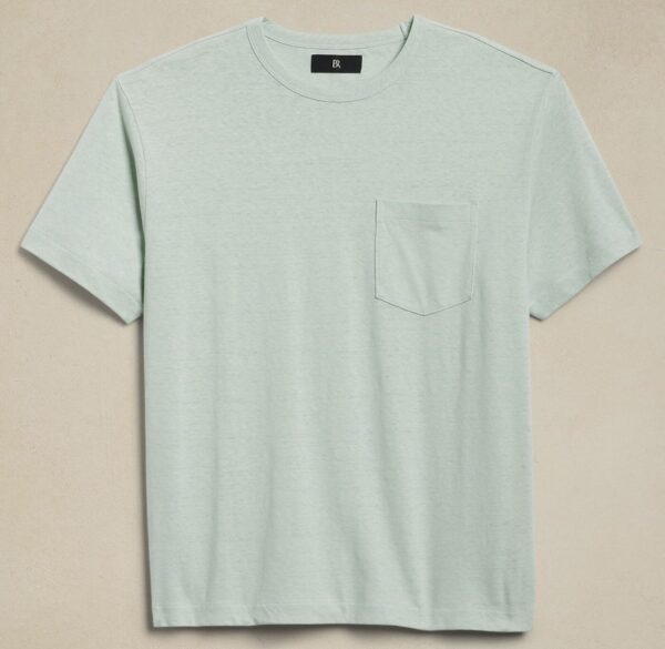 a linen cotton crew neck shirt