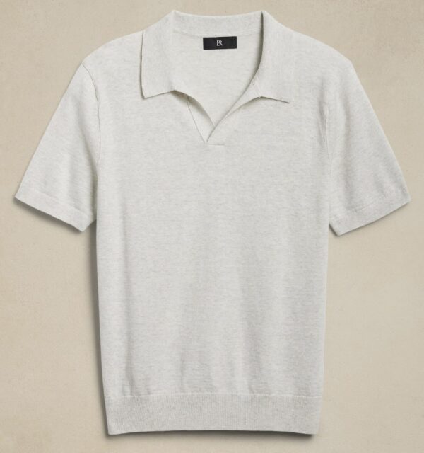 a short sleeve linen cotton sweater polo