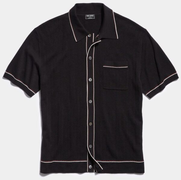 cotton silk short sleeve polo shirt