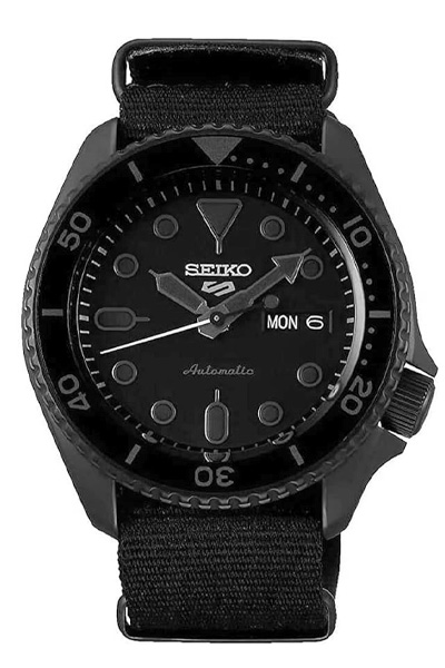 an automatic black watch with black dial