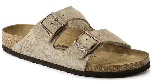 a suede leather birkenstock style sandal