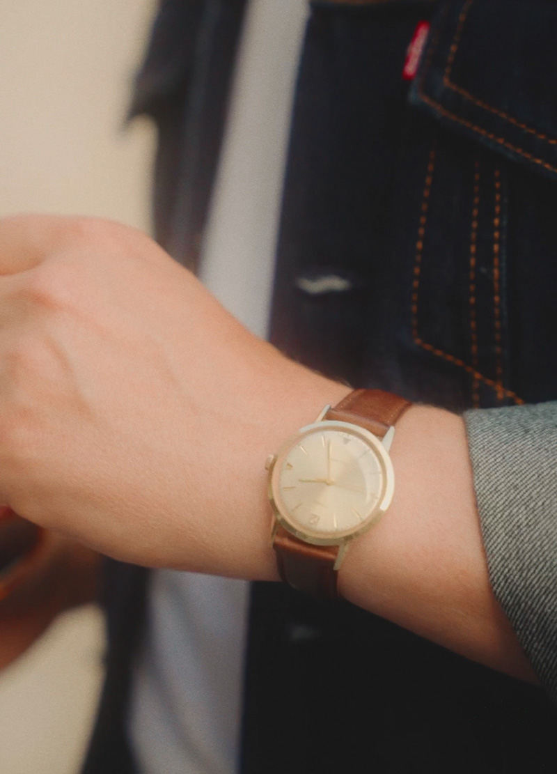 close up of vintage timex watch