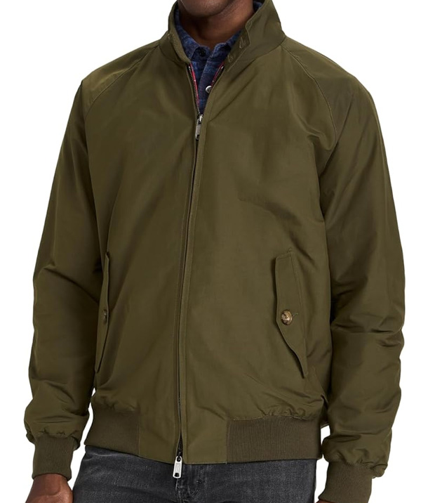 an olive baracuta g9 jacket