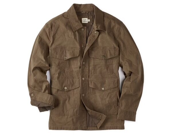 a stretch ripstop waxed canvas jacket