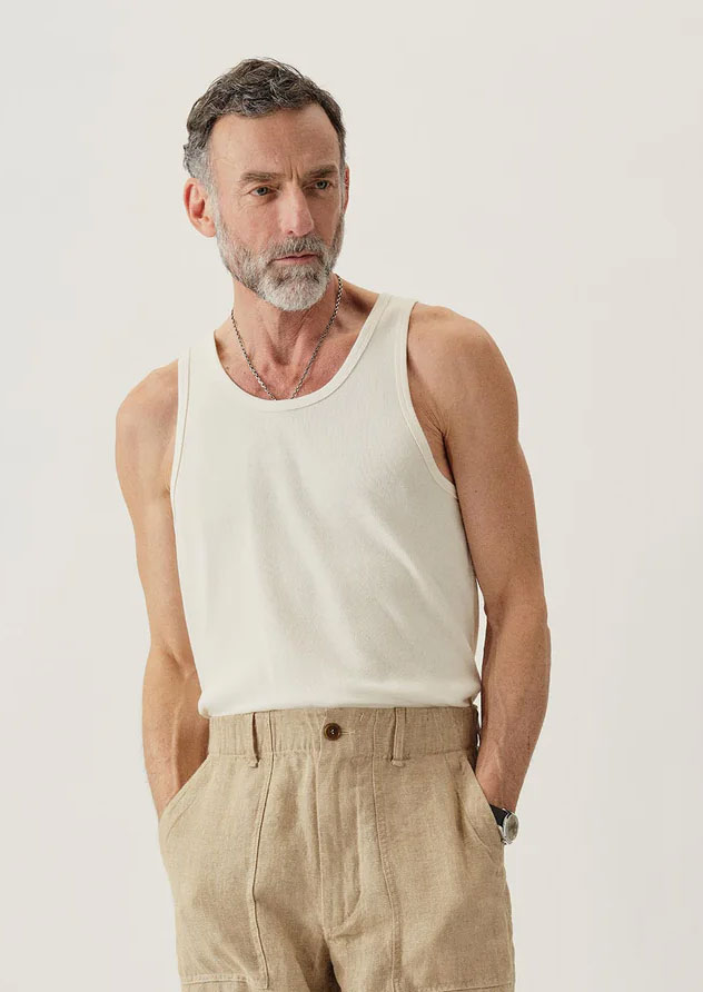 buck mason cream tank top