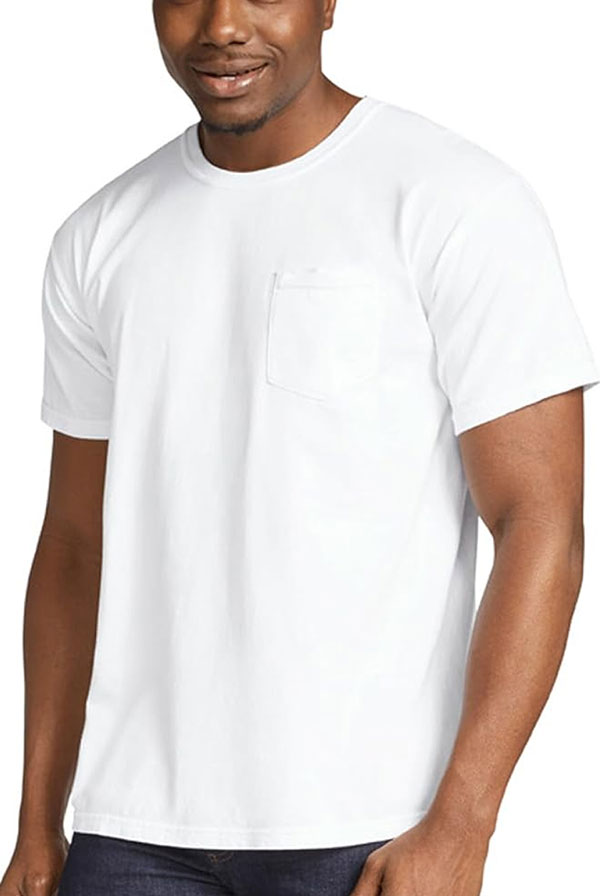 white pocket tee shirt