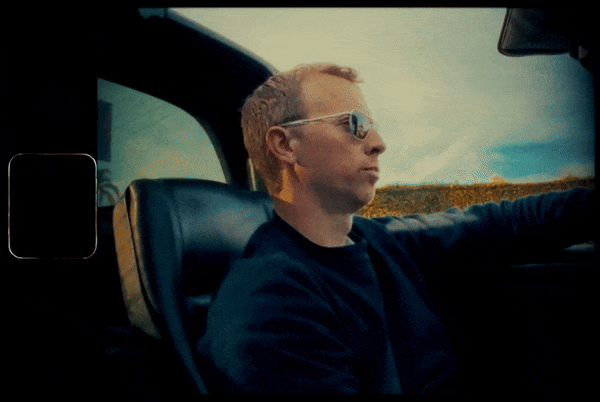 8mm film video of Andrew driving