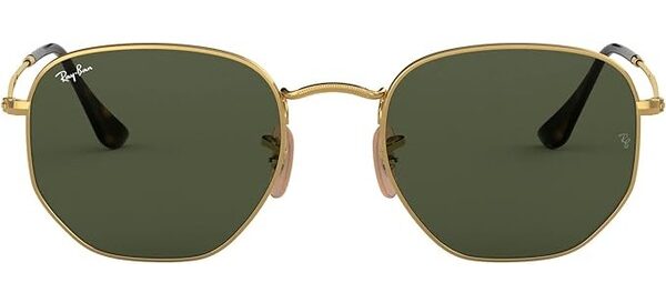 ray ban brand sunglasses with hexagonal shaped frame