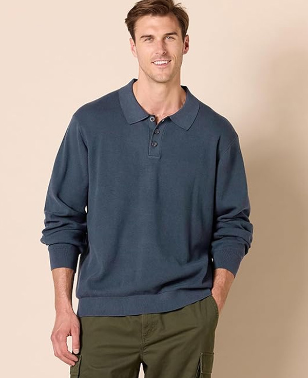 blue relaxed fit sweater polo from amazon