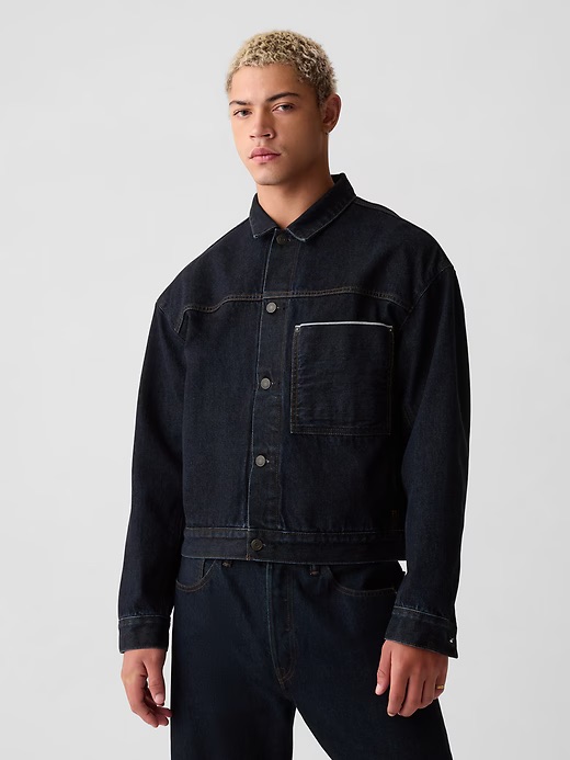 relaxed selvedge denim icon jacket