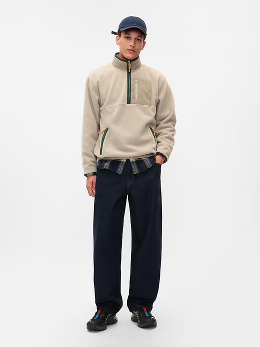 sherpa half-zip pullover