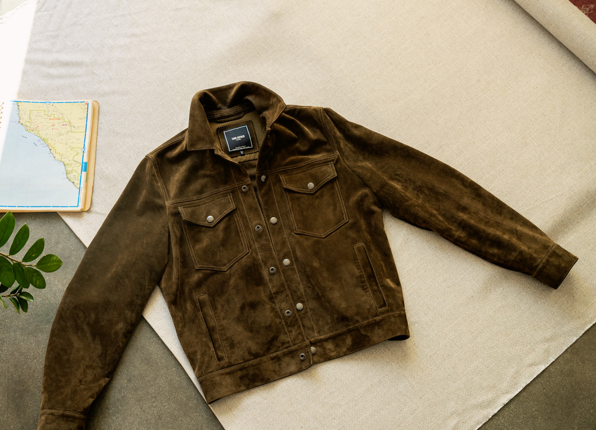 todd snyder olive suede trucker jacket dylan jacket review