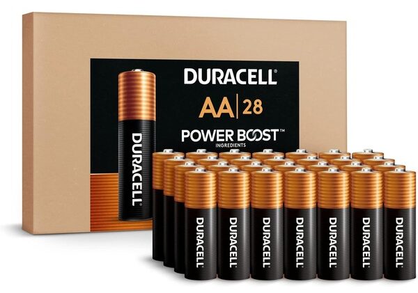 a set of 28 coppertop duracell batteries