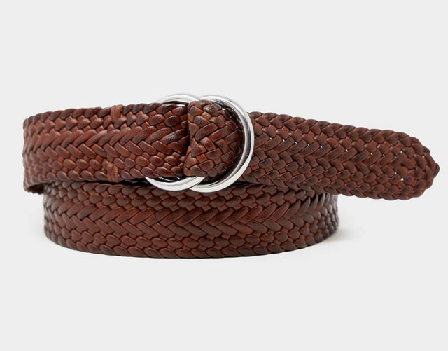 todd snyder leather woven belt