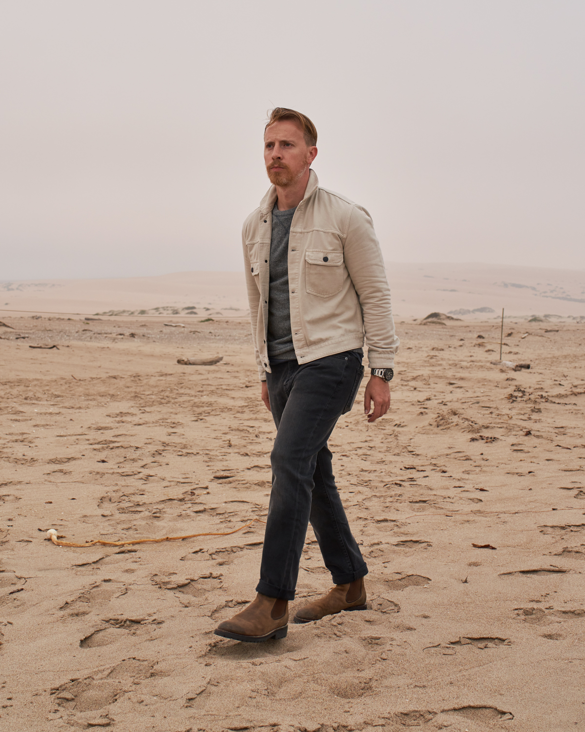 andrew wearing dark gray jeans