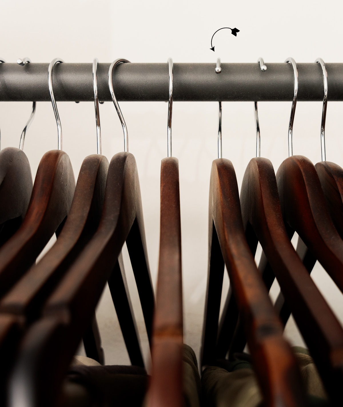 hangers in closet facing opposite way to get rid of old stuff