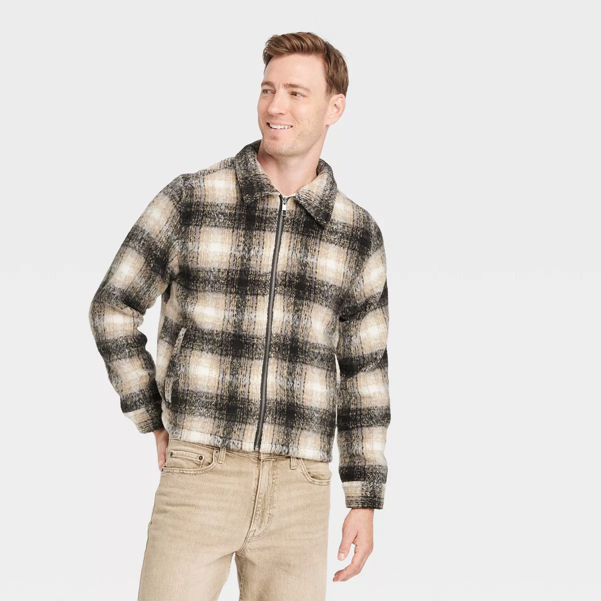 plaid zip up eisenhower