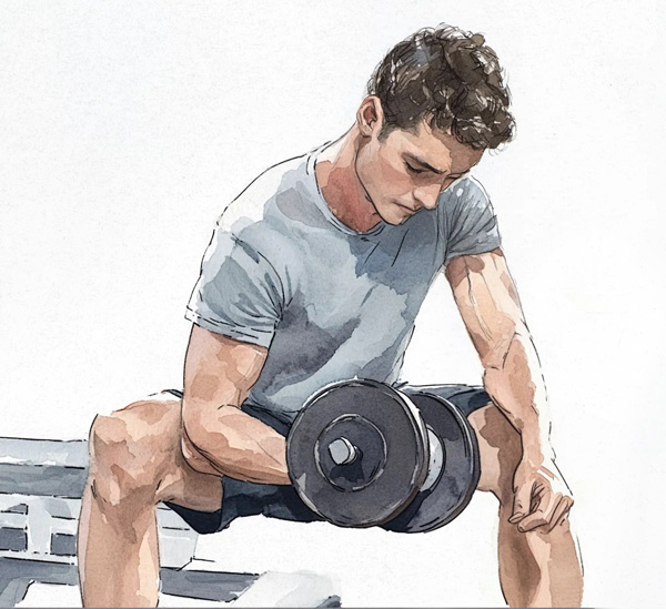 man doing bicep curl