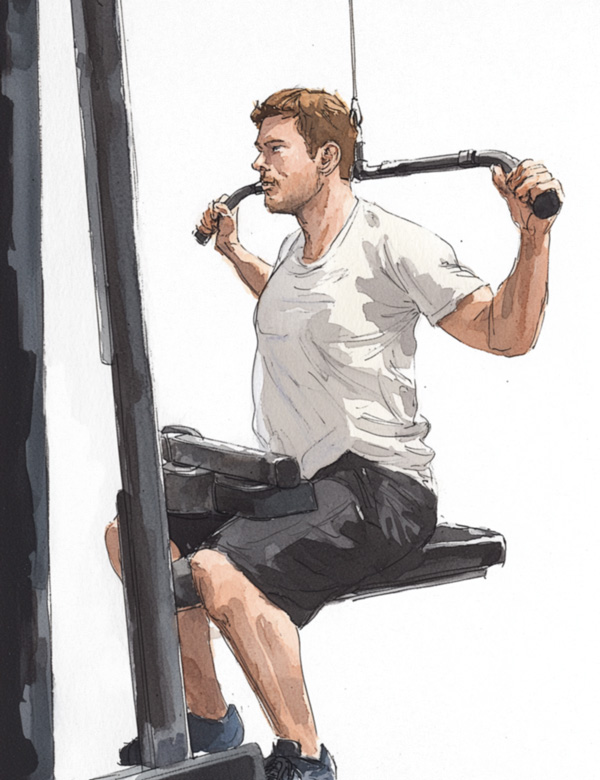 behind the neck pull down