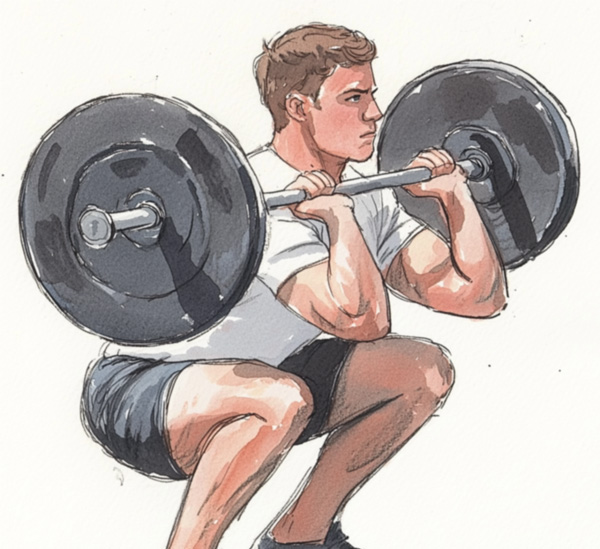 man doing front squat