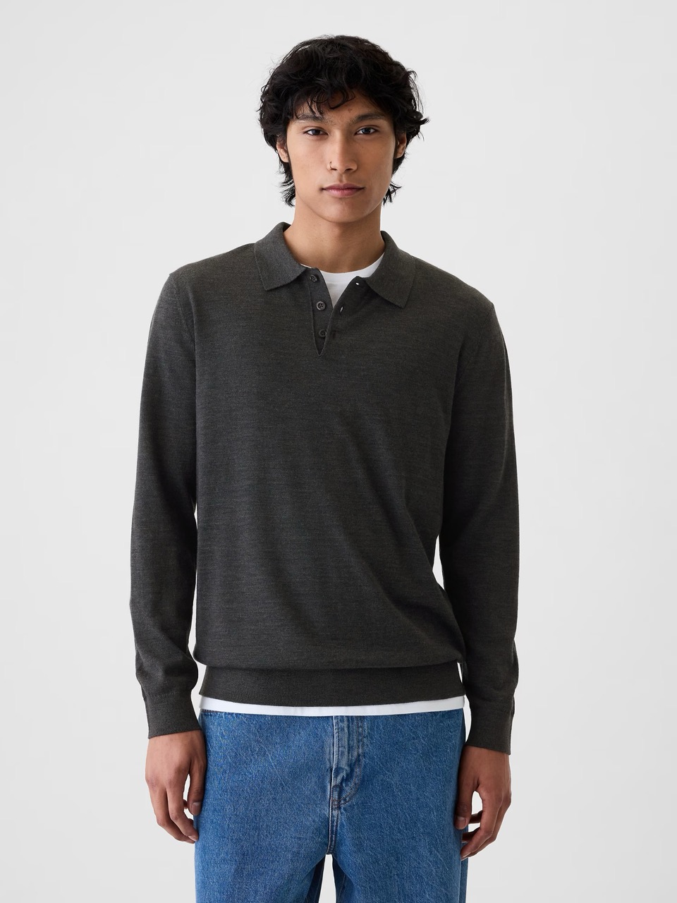 merino polo sweater
