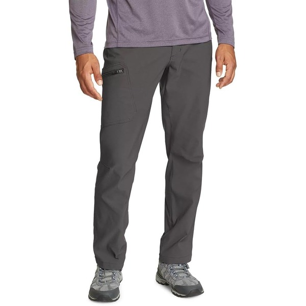 a man wearing eddie bauer rainier outdoor active pants with hiking shoes