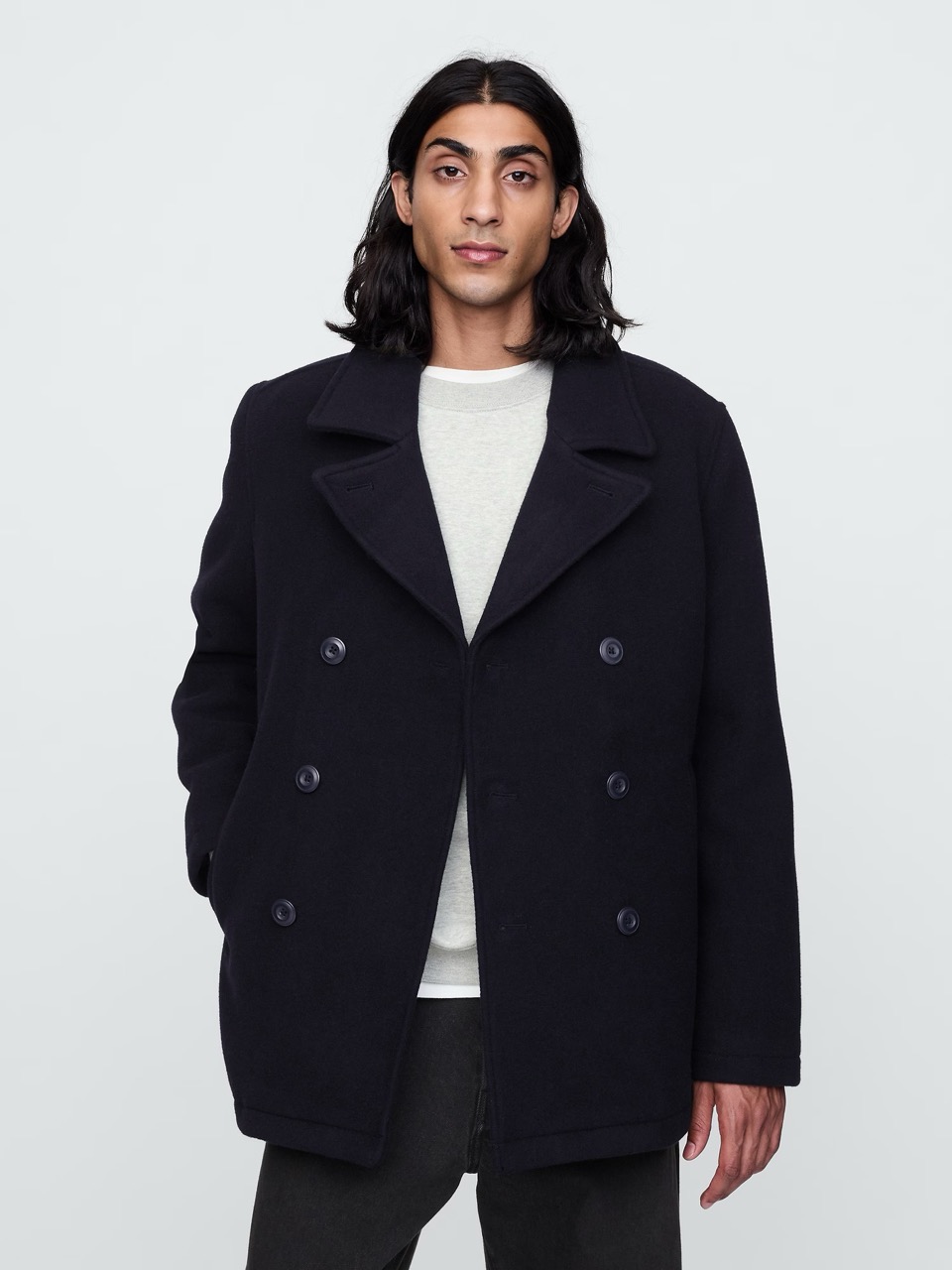 wool blend peacoat