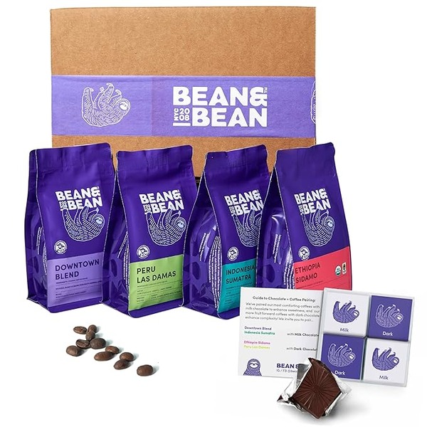 a coffee bean and chocolate gift set