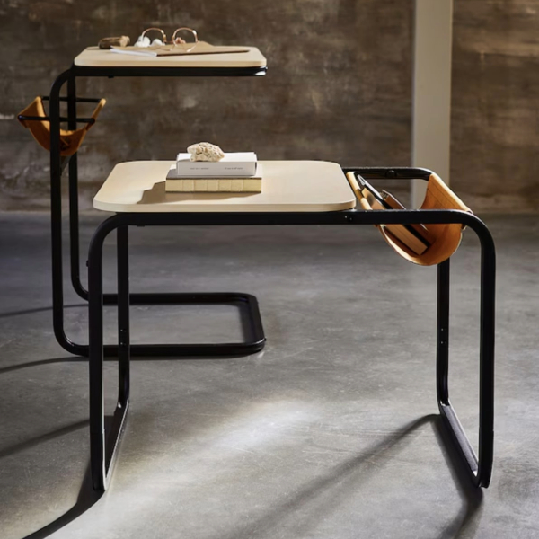 a side table with storage