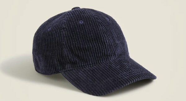 a corduroy baseball cap