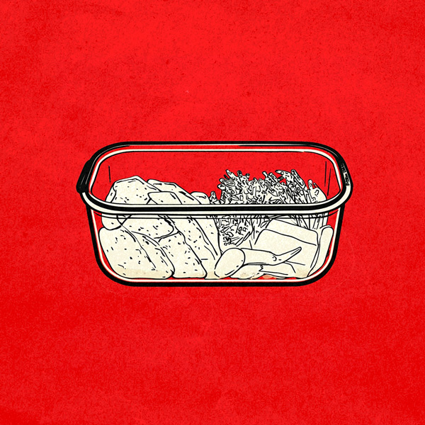 meal prep in glass container