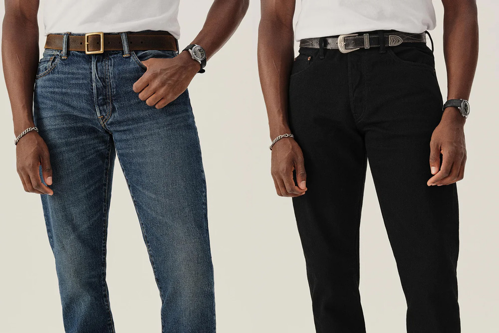 side by side buck mason photographs of Buck Mason belts