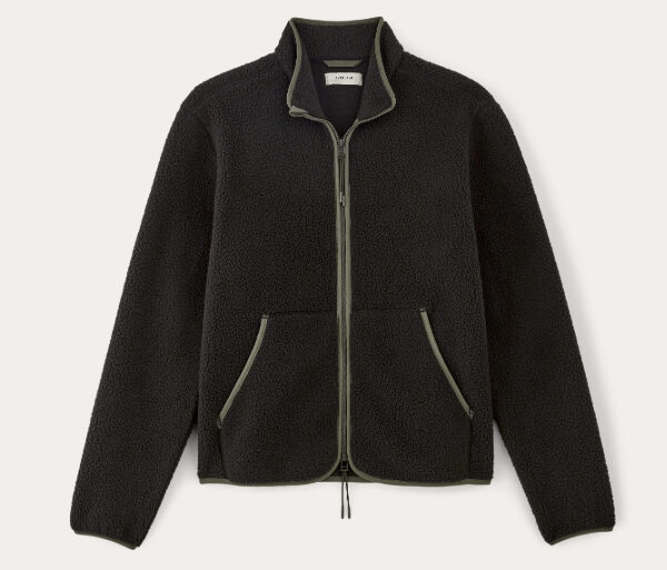 long sleeve zip front fleece jacket