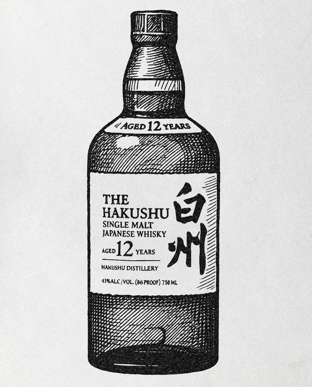 bottle of the hakushu single malt japanese whisky