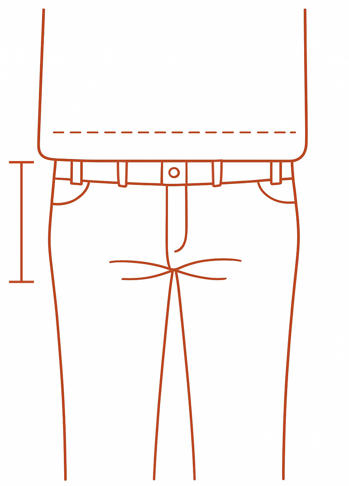showing pant rise is too low on the waist area