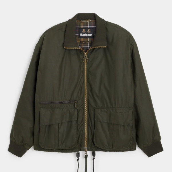 a zip front waxed jacket