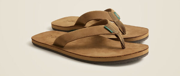 nubuck leather flip flops