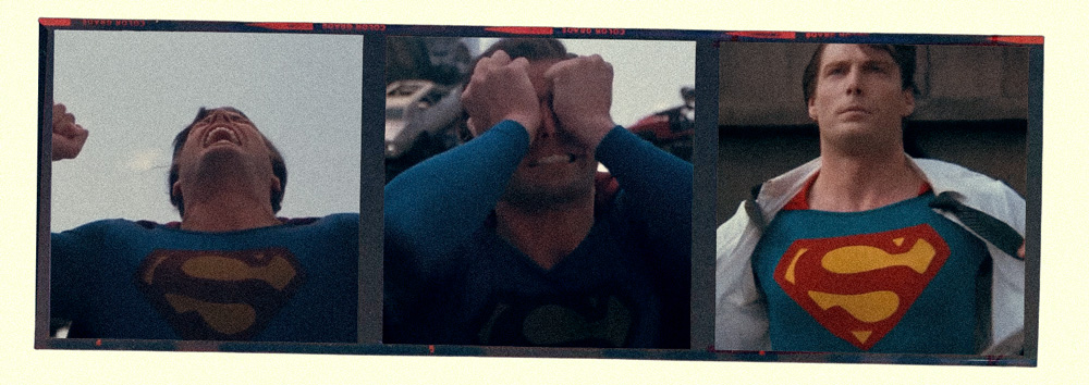 scenes from superman 3 on a filmstrip