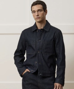 man wearing a denim jacket with a boxy fit