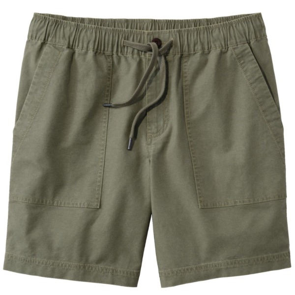 cotton shorts with 8 inch inseam and drawstring waist