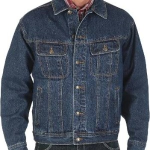 man wearing a denim trucker jacket