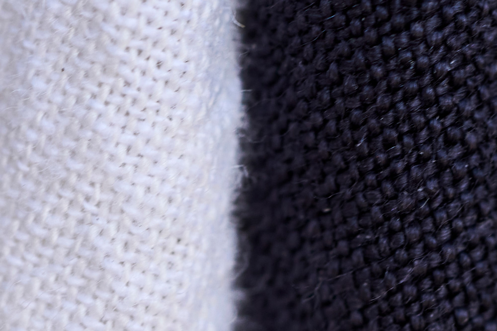 side by side of a linen cotton blend shirt and a 100 percent linen shirt