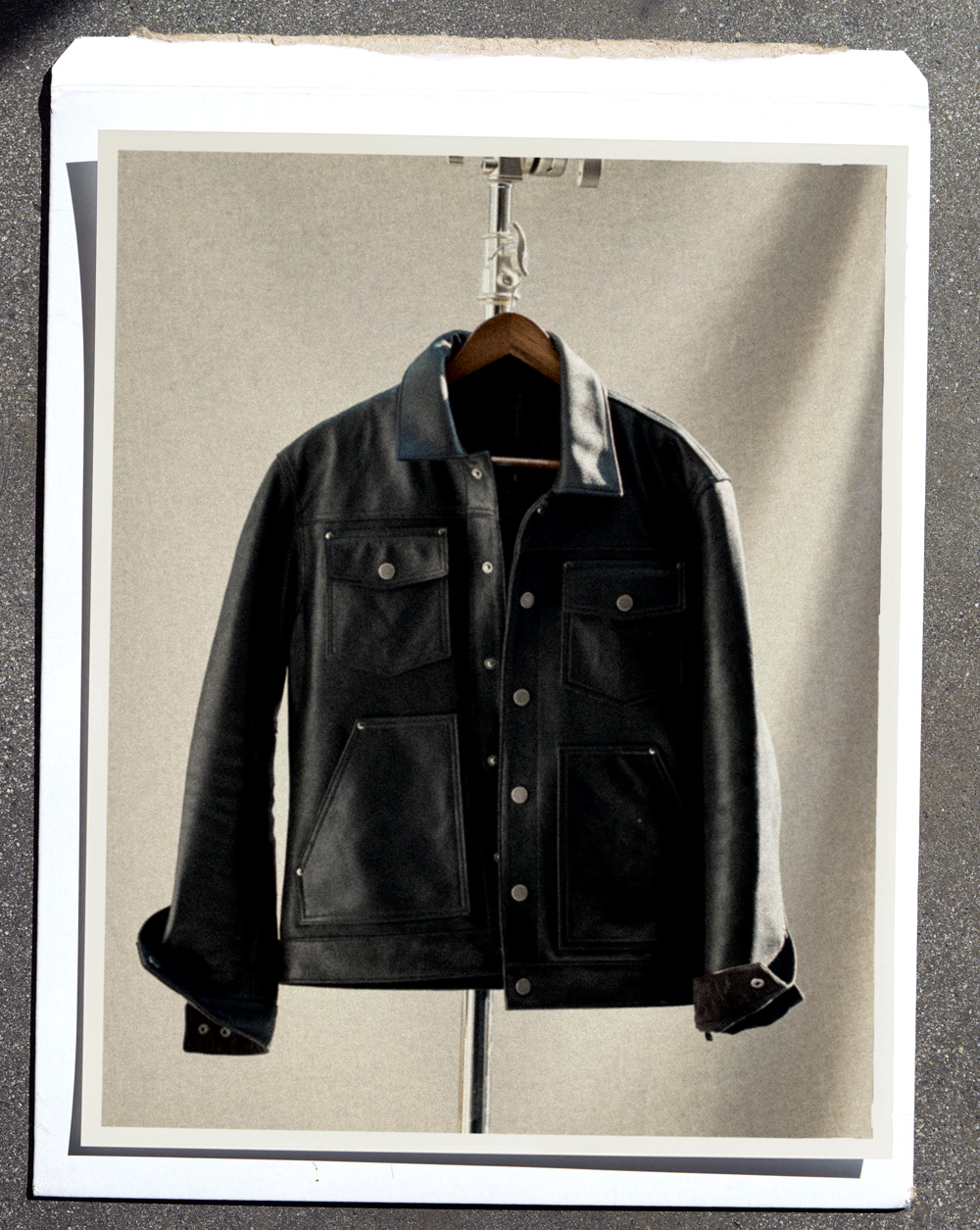 fall-style_leather-jacket-1 Thursday Boot Co black roughout leather cruiser trucker jacket