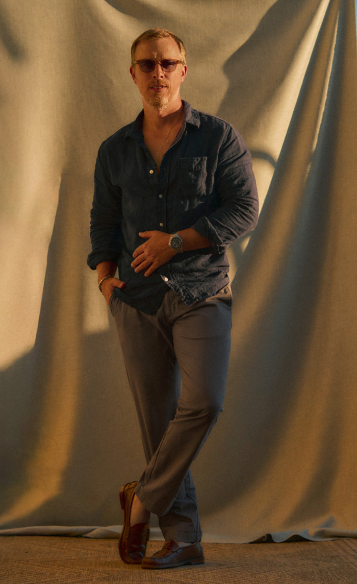 men's summer business casual outfit with jewelry